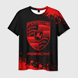 Мужская футболка Porsche - red gradient