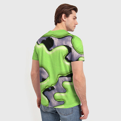 Мужская футболка Зеленый объемный камуфляж / 3D-принт – фото 4