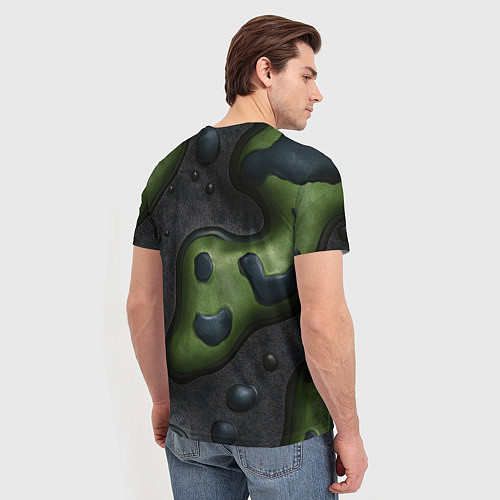 Мужская футболка Объемный абстрактный камуфляж / 3D-принт – фото 4