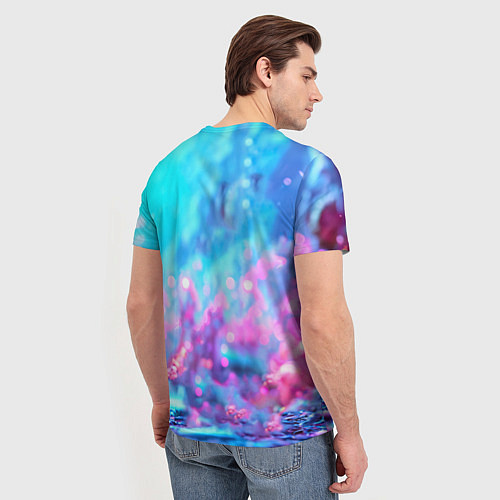 Мужская футболка Песец в неоновом свете / 3D-принт – фото 4