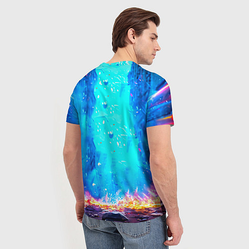 Мужская футболка Лошадь в ярких лучах / 3D-принт – фото 4