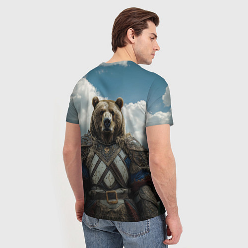 Мужская футболка Русский медведь воин / 3D-принт – фото 4