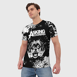 Футболка мужская Asking Alexandria рок пес, цвет: 3D-принт — фото 2
