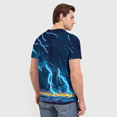 Мужская футболка Лошадка в разрядах молнии / 3D-принт – фото 4