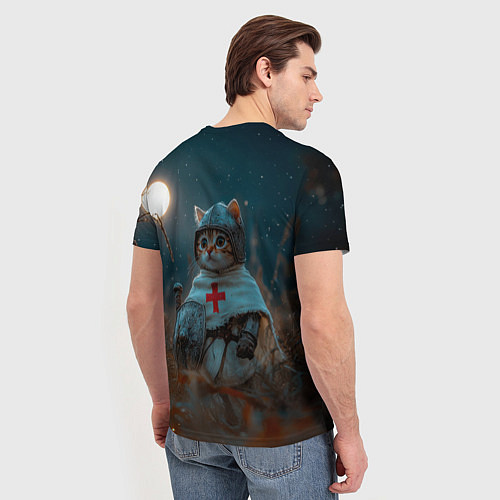 Мужская футболка Kingdom Come Deliverance 2 рыцарь котенок / 3D-принт – фото 4
