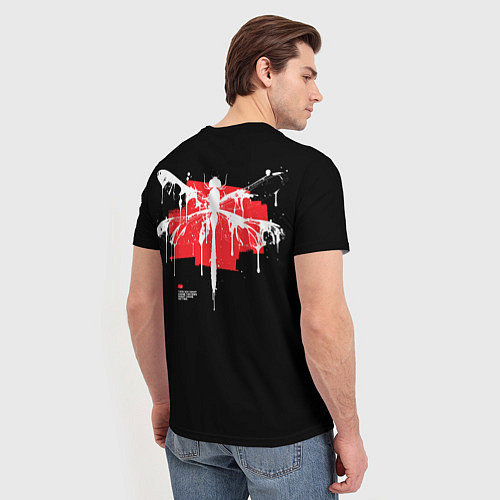 Мужская футболка Punk dragonfly with paint strokes / 3D-принт – фото 4