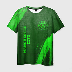 Мужская футболка Manchester City - green gradient вертикально