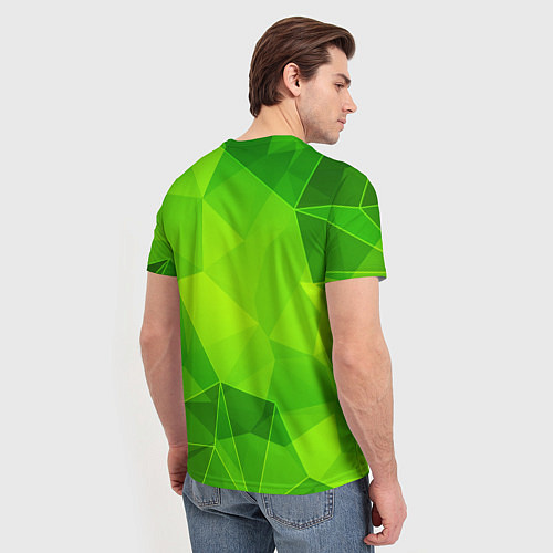 Мужская футболка Jaguar green poly / 3D-принт – фото 4