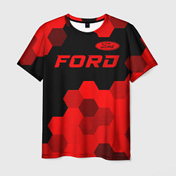 Мужская футболка Ford - red gradient посередине