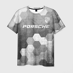 Мужская футболка Porsche - grey gradient посередине