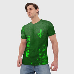 Футболка мужская Powerwolf - green gradient вертикально, цвет: 3D-принт — фото 2
