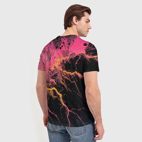 Мужская футболка Абстрактные молнии текстура / 3D-принт – фото 4