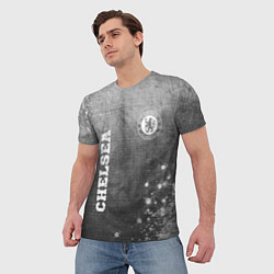 Футболка мужская Chelsea - grey gradient вертикально, цвет: 3D-принт — фото 2