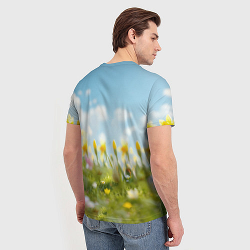 Мужская футболка Кролик и цыпленок встречают Пасху / 3D-принт – фото 4