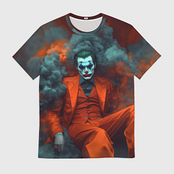 Мужская футболка Джокер в дыму красок