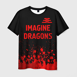Мужская футболка Imagine Dragons - red gradient посередине