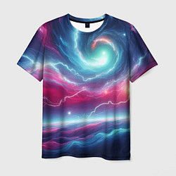 Мужская футболка Spiral neon galaxy - ai art fantasy