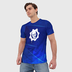 Футболка мужская Gears of War blue poly, цвет: 3D-принт — фото 2