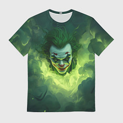 Мужская футболка Злой Джокер в зеленом дыму