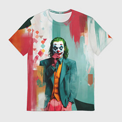 Мужская футболка Джокер и стены в краске
