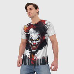 Футболка мужская Голова Джокера бело-черный стиль, цвет: 3D-принт — фото 2