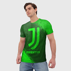 Футболка мужская Juventus - green gradient, цвет: 3D-принт — фото 2