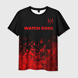 Футболка мужская Watch Dogs - red gradient посередине, цвет: 3D-принт