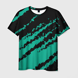 Футболка мужская The color is black and turquoise, цвет: 3D-принт