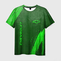 Мужская футболка Chevrolet - green gradient вертикально
