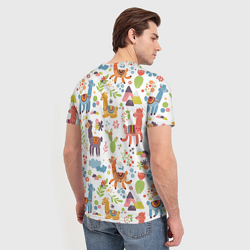 Мужская футболка Ламы паттерн / 3D-принт – фото 4