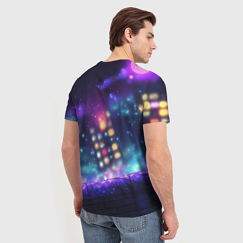 Мужская футболка Человек-паук неоновый свет / 3D-принт – фото 4