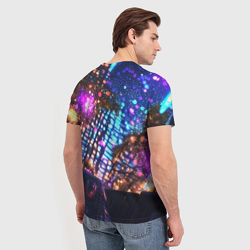 Мужская футболка Человек-паук и фиолетовый свет / 3D-принт – фото 4