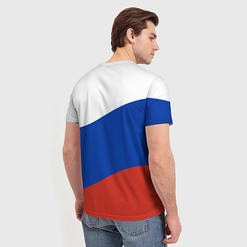 Мужская футболка Флаг России волной / 3D-принт – фото 4