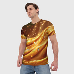 Футболка мужская Золотая ткань с блестками, цвет: 3D-принт — фото 2