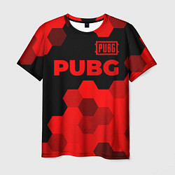 Мужская футболка PUBG - red gradient посередине