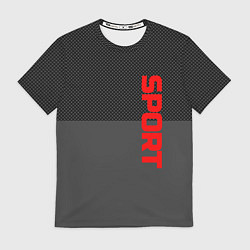 Мужская футболка Sport красными на сером