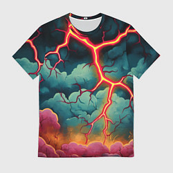 Футболка мужская Молнии в виде разлома, цвет: 3D-принт