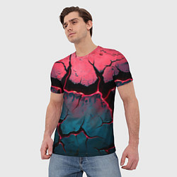 Футболка мужская Объемные разломы текстура, цвет: 3D-принт — фото 2