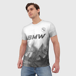 Футболка мужская BMW - white gradient посередине, цвет: 3D-принт — фото 2