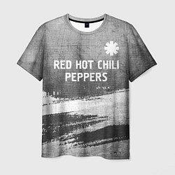 Мужская футболка Red Hot Chili Peppers - grey gradient посередине