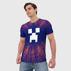 Футболка мужская Minecraft red energy, цвет: 3D-принт — фото 2