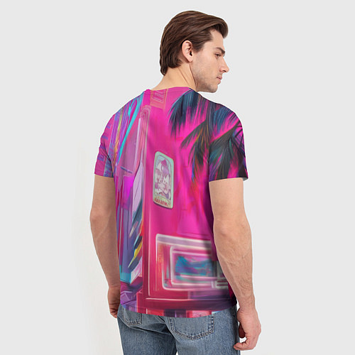 Мужская футболка Бэтмен в розовом стиле / 3D-принт – фото 4