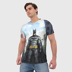 Футболка мужская Бэтмен стоит на улице, цвет: 3D-принт — фото 2