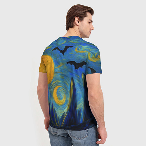 Мужская футболка Бэтмен в стиле Ван-Гога / 3D-принт – фото 4