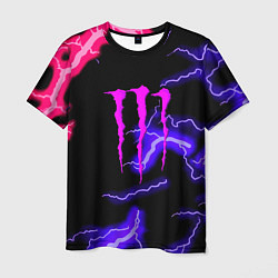 Футболка мужская Monster energy неоновый шторм, цвет: 3D-принт