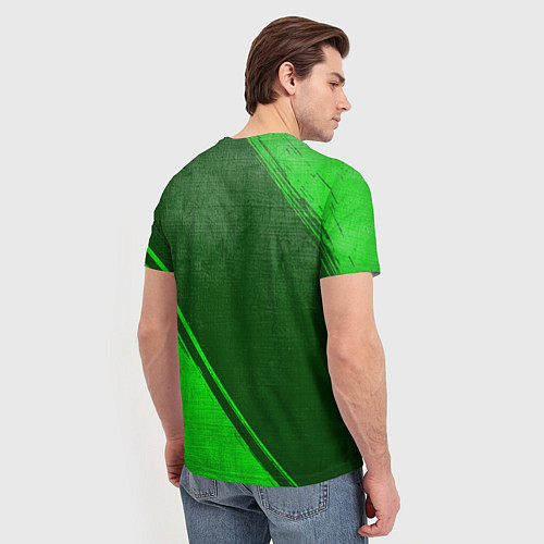 Мужская футболка Disturbed - green gradient вертикально / 3D-принт – фото 4