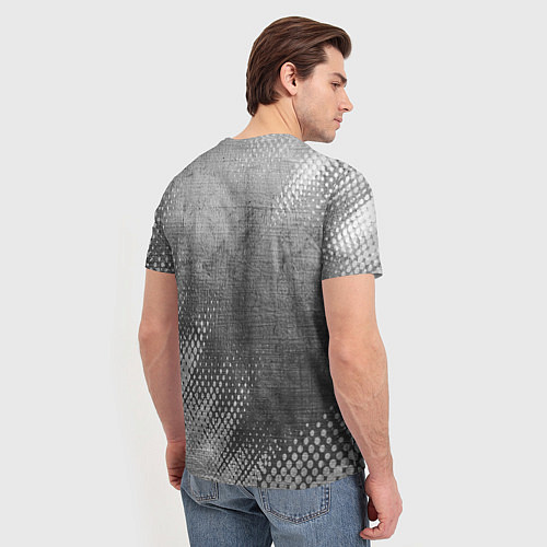 Мужская футболка Mercedes - grey gradient вертикально / 3D-принт – фото 4