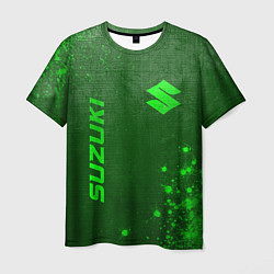 Мужская футболка Suzuki - green gradient вертикально