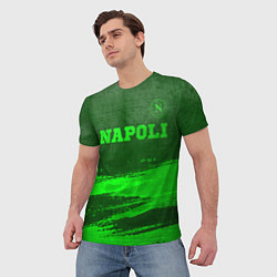 Футболка мужская Napoli - green gradient посередине, цвет: 3D-принт — фото 2