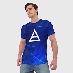 Футболка мужская Thirty Seconds to Mars blue poly, цвет: 3D-принт — фото 2